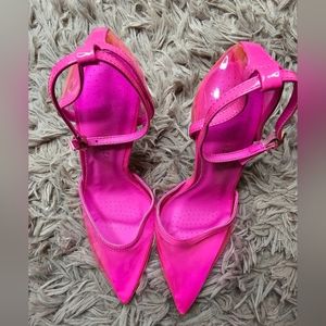 Sexy Hot Pink clear sexy Azelea Wang high heel pumps size 7 Barbie Costume